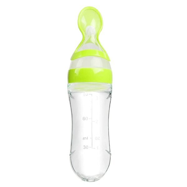 Newborn Baby Feeding Spoon Bottle 90ML, Silicone Squeeze Feeding Spoon for Milk/Rice Paste Feeder/Baby Food Feeder/Cereal Bottle/Fruit  Feeder