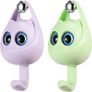 SELF Adhesive Coat Hook, Wink CAT Key Holder for Wall Cute CAT Hooks, Decorative Wall Hooks for Hanging Key, Towels, Scarf, Hats, Coat, Cloth, Bags, Cute Room Decor (2 PCS)