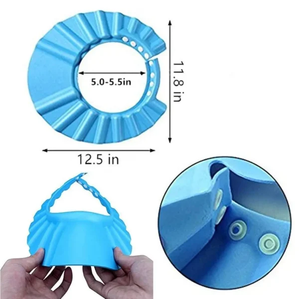 Baby Adjustable Safe Bathing Shower Cap - Image 4