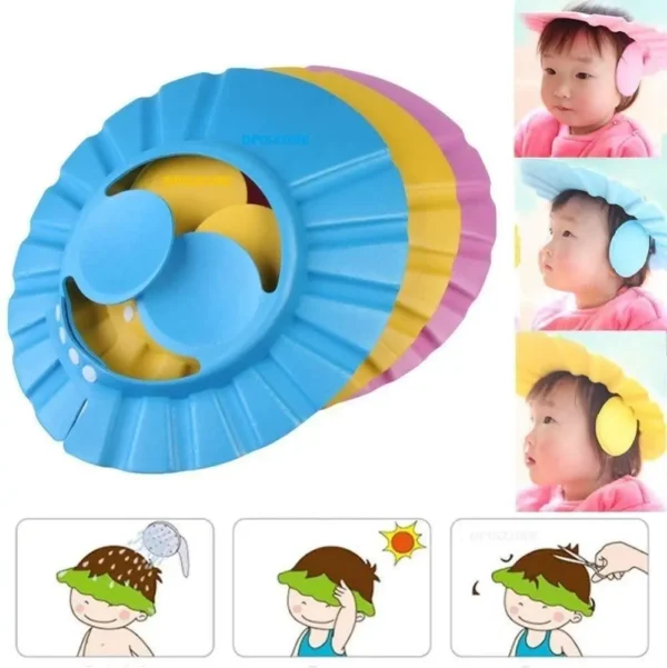 Baby Adjustable Safe Bathing Shower Cap - Image 6