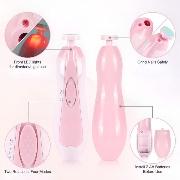 Baby Nail Trimmer with LED Light | Safe & Silent Nail Care - Image 3